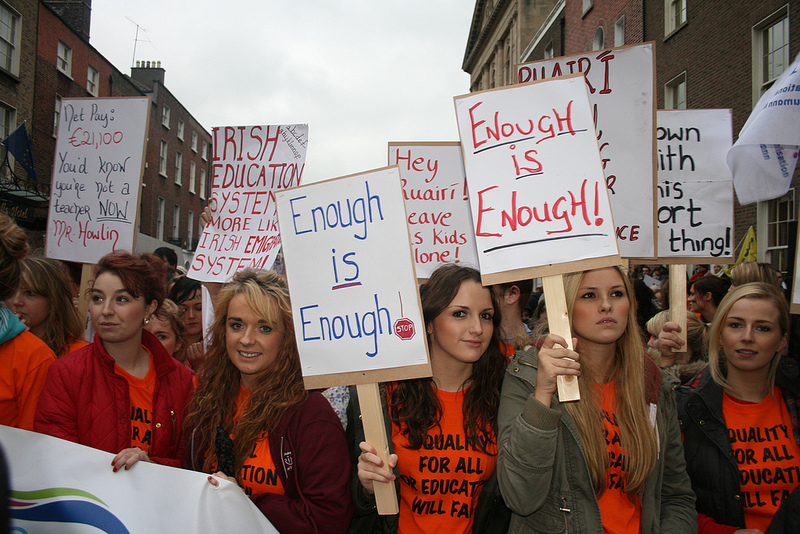 Student Teachers and NQT’s stage Leinster House protest