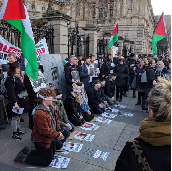 Ibrahim Halawa Joins Ireland Palestine Solidarity Campaign Protest: “Ahed Tamimi is a child prisoner, like I was”  