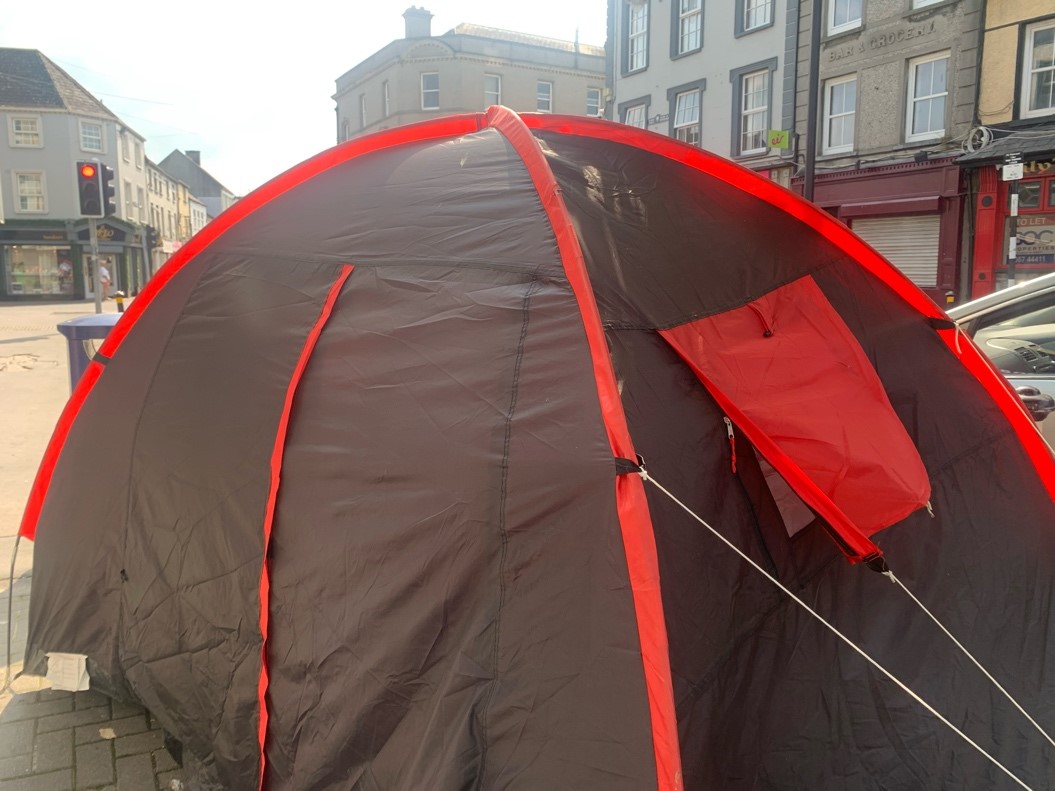 A homeless man has been reduced to living in a tent in the town of Nenagh for the past two years 